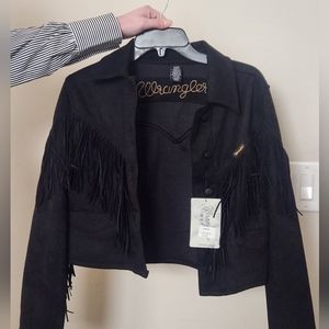 Wrangler Fringe Faux-Suede Jacket